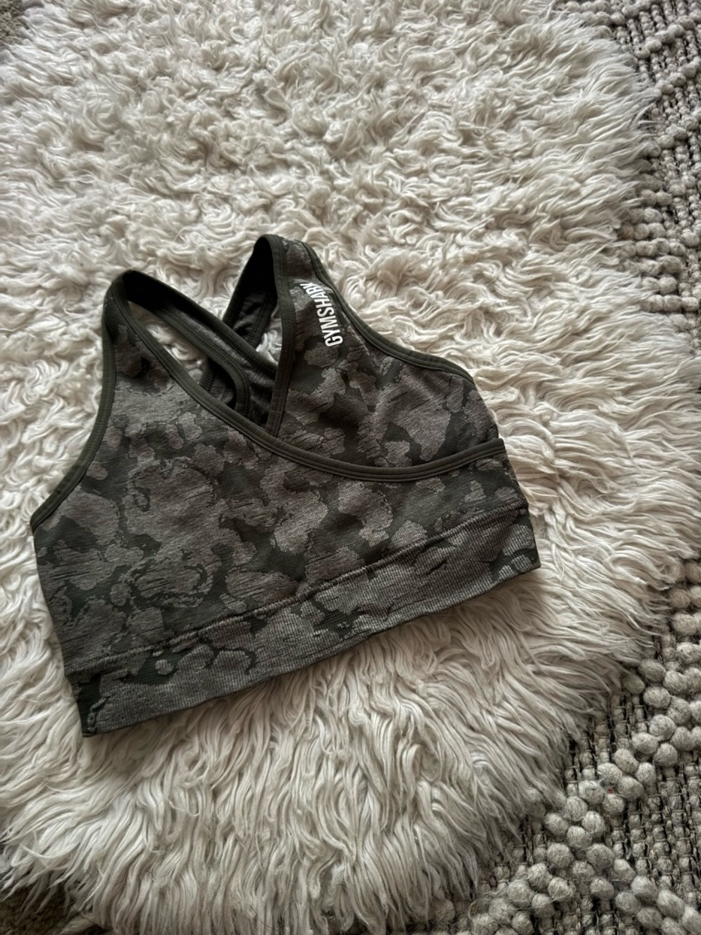 GYMSHARK green camo sports bra size small - Picture 2 of 4